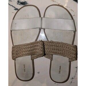 Via Mia Women's Square Toe Double Band Lug Slide Sandals Size 6,5